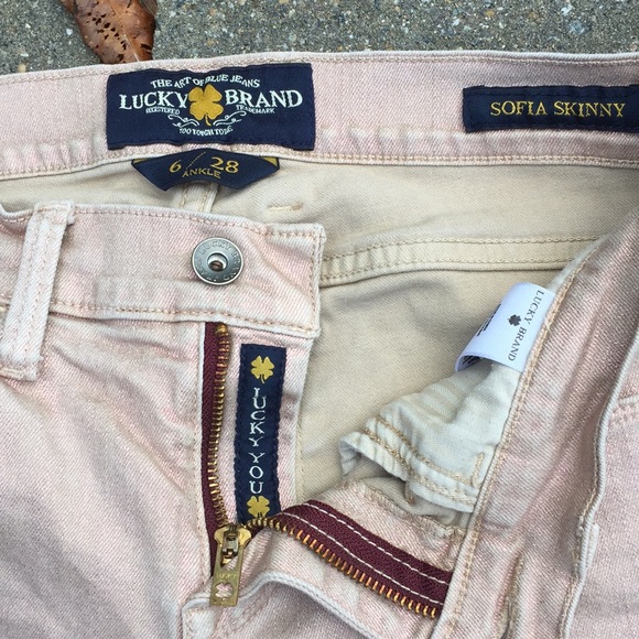 Lucky Brand 6/28 SOFIA SKINNY Metallic Rose JEAN - Picture 2 of 8